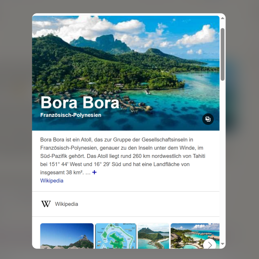 "Erkunden" Bora Bora